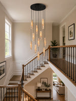 Cylindrical Travertine Pendant Light