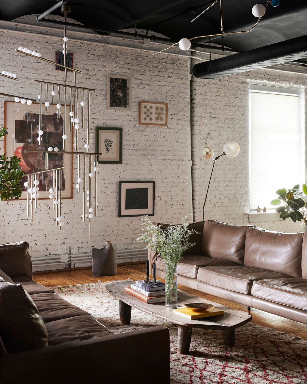 Orbit Brass Glass Drop Chandelier – Hand-Blown Multi-Head