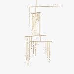 Orbit Brass Glass Drop Chandelier – Hand-Blown Multi-Head