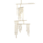 Orbit Brass Glass Drop Chandelier – Hand-Blown Multi-Head