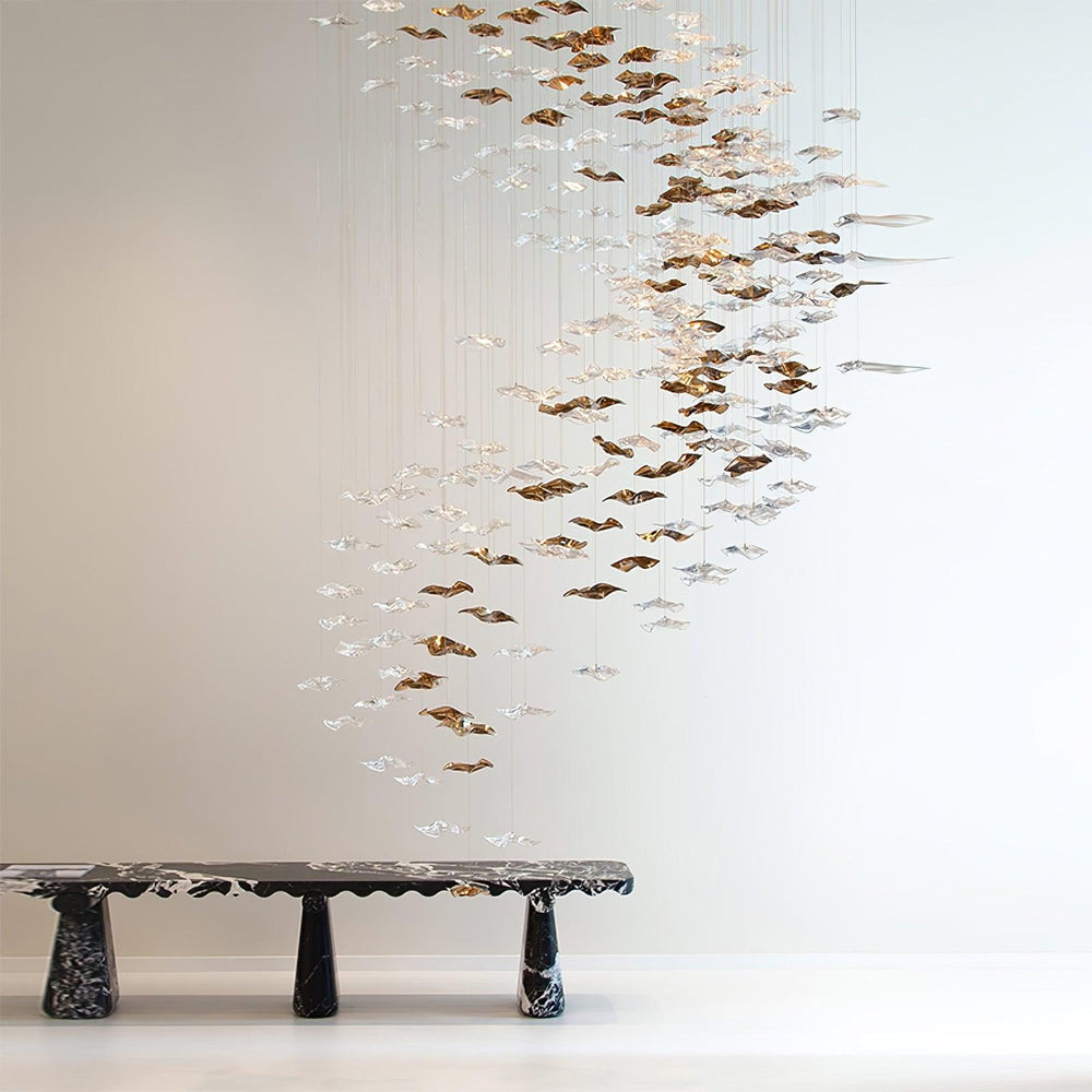Tidal Art Glass Cluster Pendant – Sculptural Multi-Light