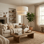 Double Layer Cotton Drum Pendant Lamp