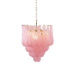 Pink Glass Droplet Chandelier
