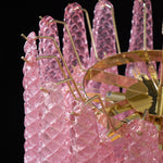Pink Glass Droplet Chandelier