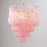 Pink Glass Droplet Chandelier