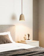 Earthy Travertine Cone Pendant Light