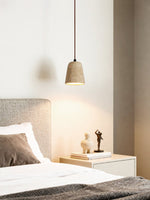 Earthy Travertine Cone Pendant Light