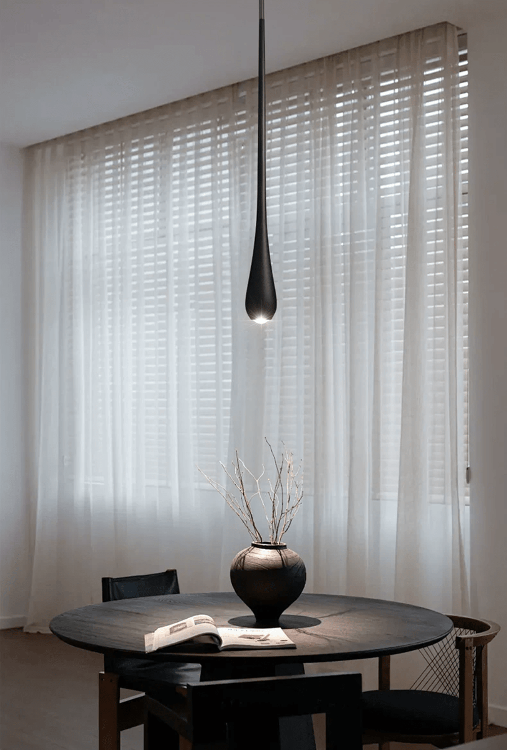 Elongated Teardrop Pendant Light