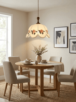 Embroidered Floral Fabric Pendant Light