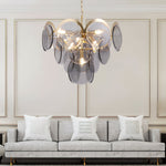 Velora Amber Disc Chandelier