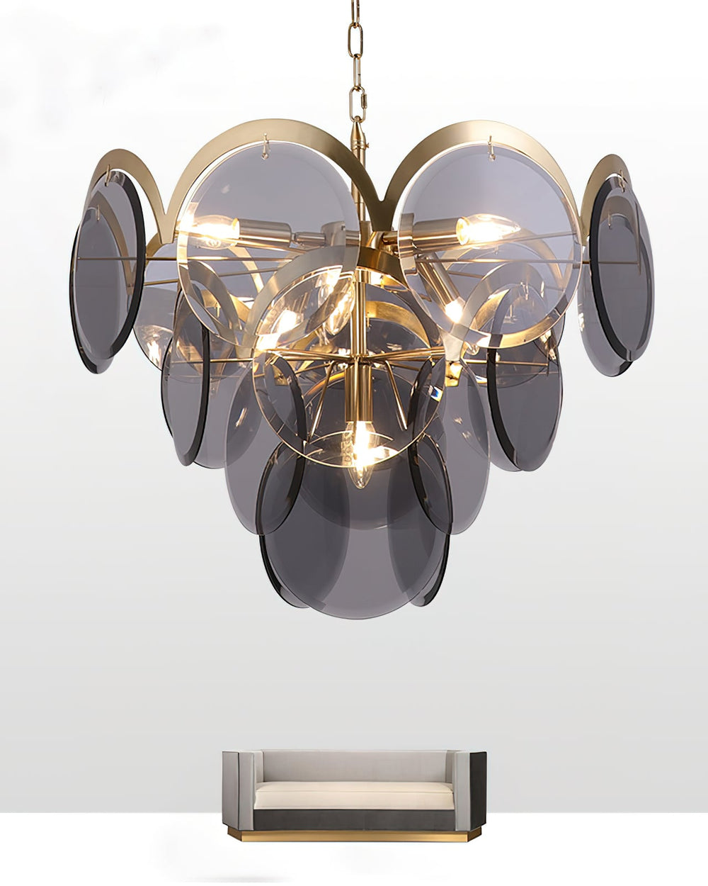 Velora Amber Disc Chandelier