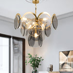 Velora Amber Disc Chandelier