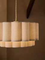 Fabric Petal Cylinder Pendant Lamp