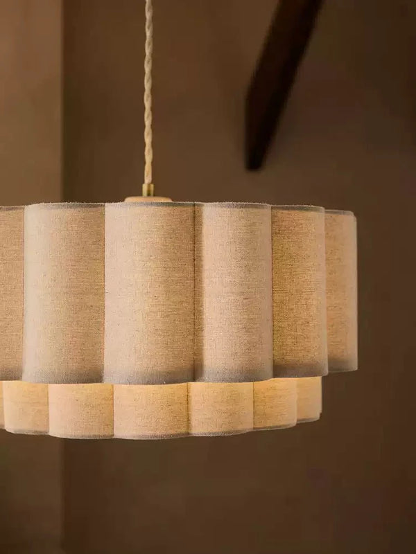 Fabric Petal Cylinder Pendant Lamp