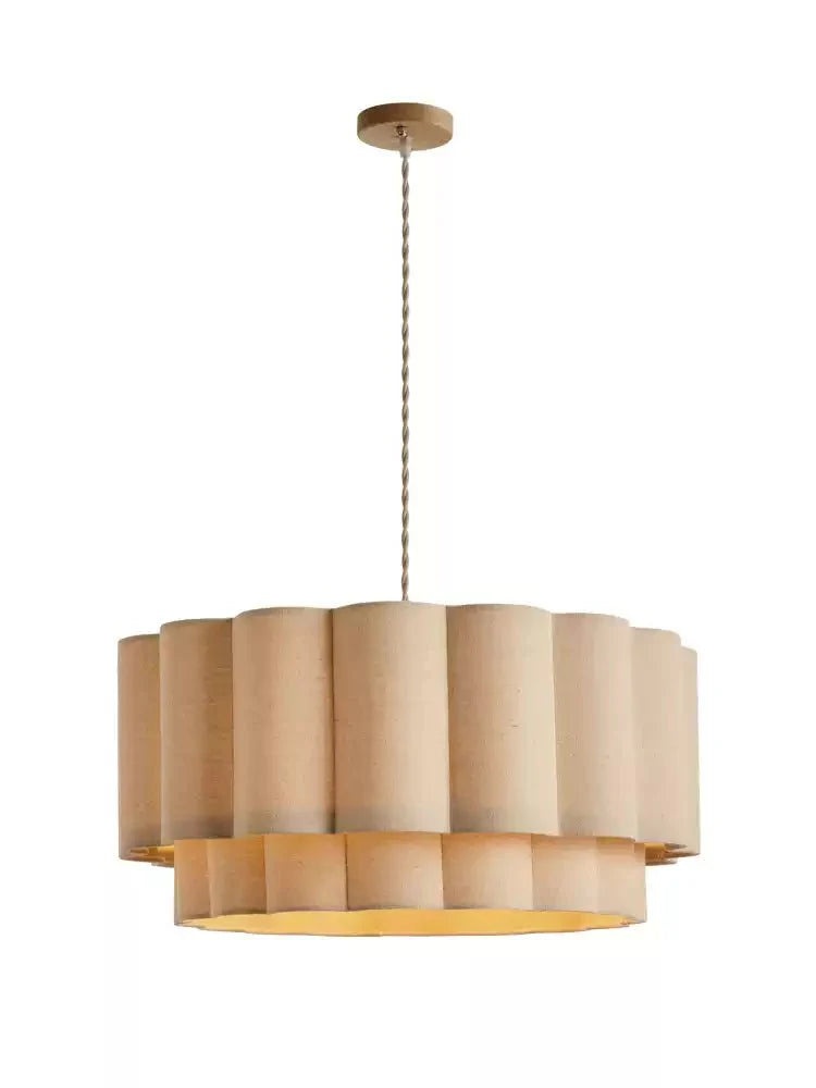 Fabric Petal Cylinder Pendant Lamp