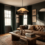 Fabric Cone Black Fringe Pendant Lamp