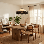 Fabric Cone Black Fringe Pendant Lamp