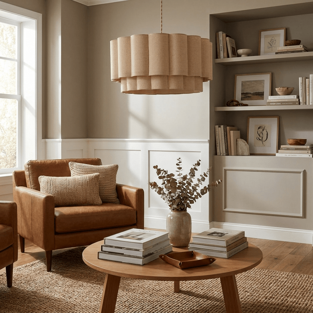 Fabric Petal Cylinder Pendant Lamp