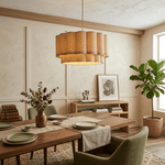 Fabric Petal Cylinder Pendant Lamp