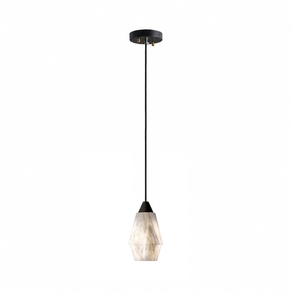 Faceted Alabaster Cluster Chandelier