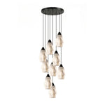 Faceted Alabaster Cluster Chandelier