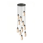 Faceted Alabaster Cluster Chandelier