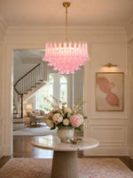 Fiora Pink Glass Chandelier