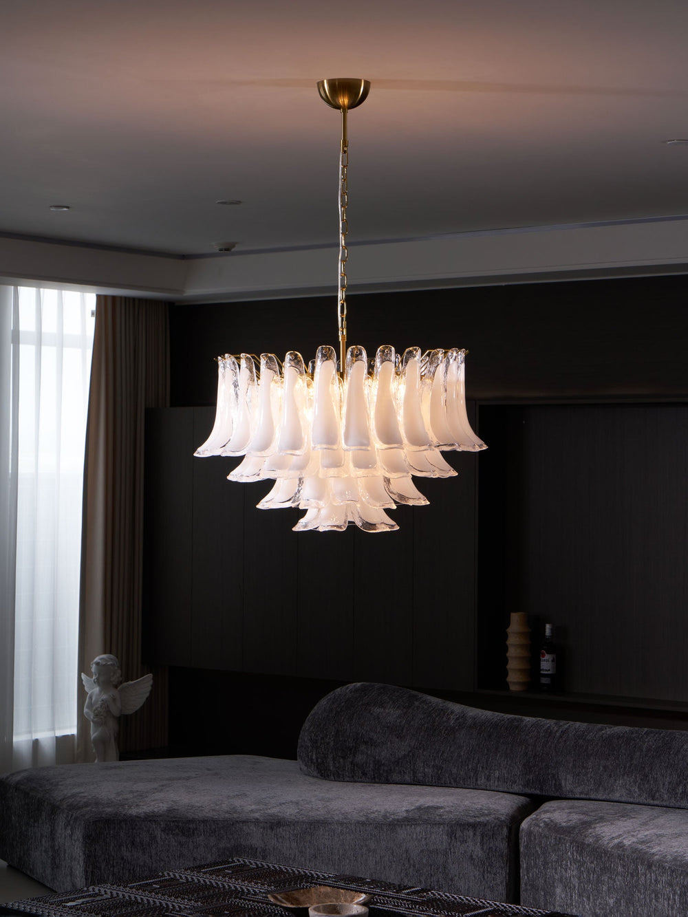 Fiora Pink Glass Chandelier