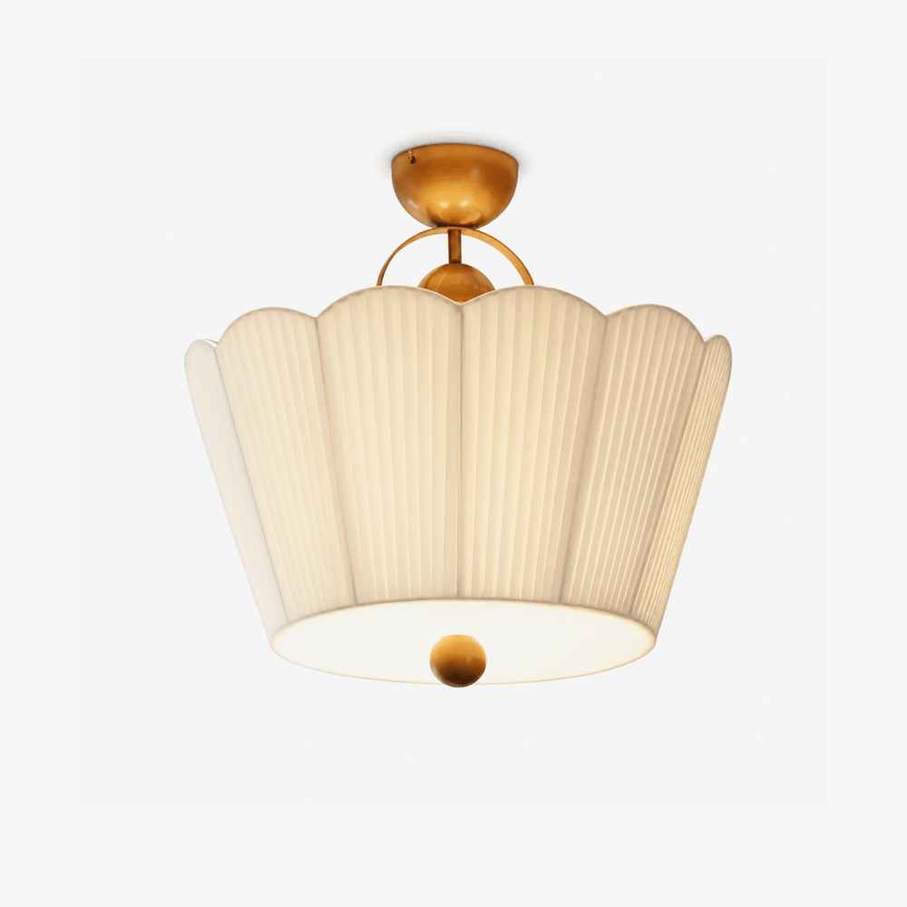 Flora Pleated Fabric Semi-Flush Mount