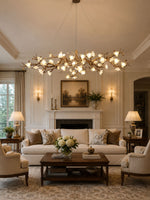 Flower Bloom Branch Brass Chandelier