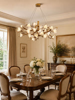 Flower Bloom Branch Brass Chandelier