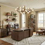 Flower Bloom Branch Brass Chandelier