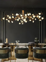 Flower Bloom Branch Brass Chandelier