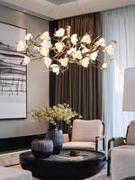 Flower Bloom Branch Brass Chandelier