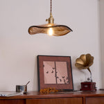 Flower Petal Glass Pendant Swag Light
