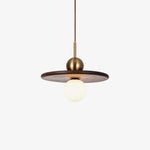 Flying Saucer Walnut Pendant Lamp