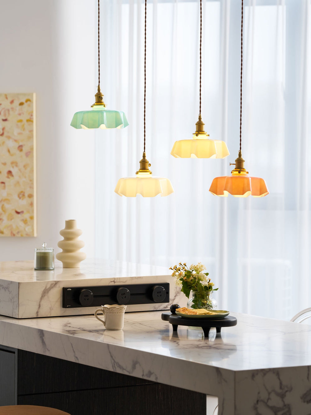 French Flower Pendant Light