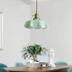 French Fleur Swag Pendant Light – Pleated Glass, Plug-In Antique Brass