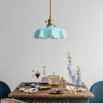 French Fleur Swag Pendant Light – Pleated Glass, Plug-In Antique Brass