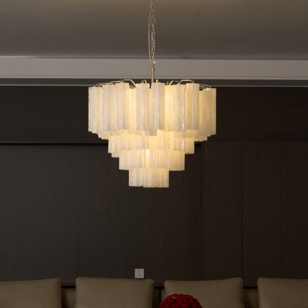Frosted Glass Cascade Chandelier