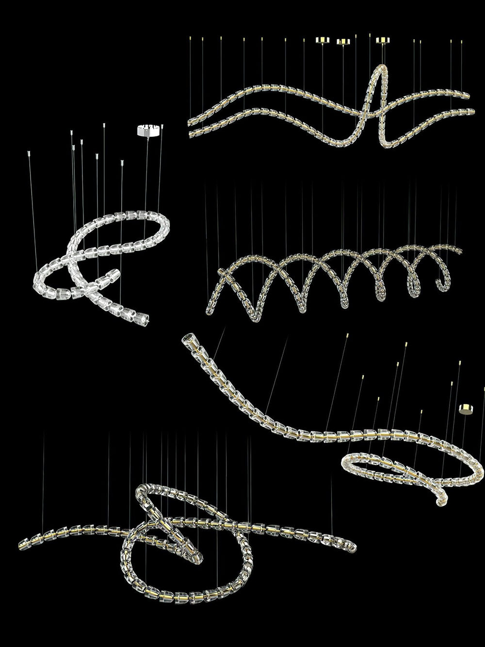 The Gabriel Twist LED Chandelier | Custom Size &