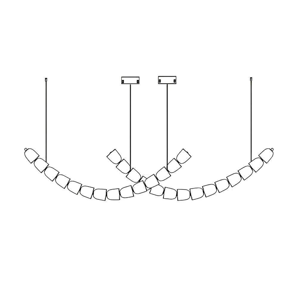 The Gabriel Curved LED Chandelier | Custom Size &
