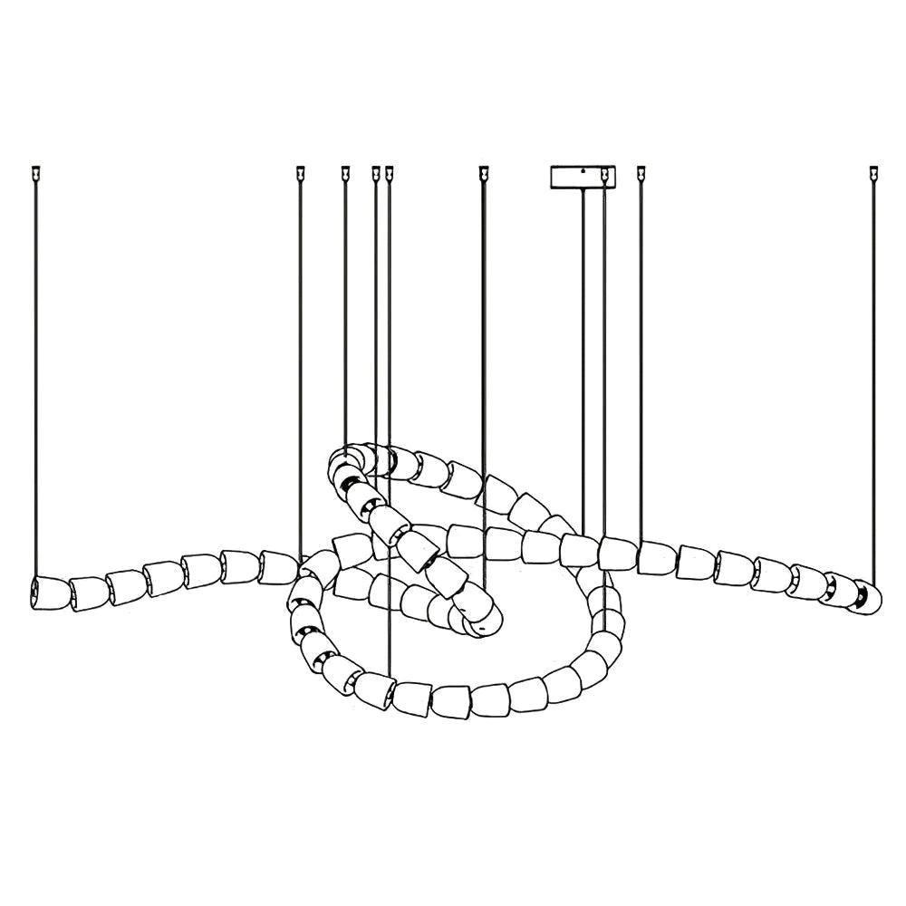 The Gabriel Twist LED Chandelier | Custom Size &