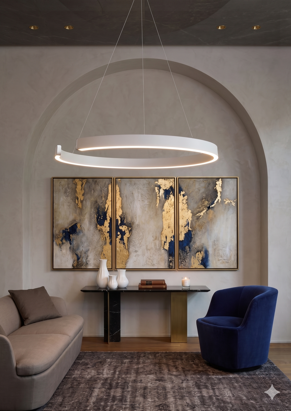 Crescenta Split-Halo Chandelier – Nordic Luxury Open Ring LED Pendant Lamp