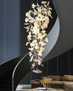Gingko Cascade Leave Chandelier