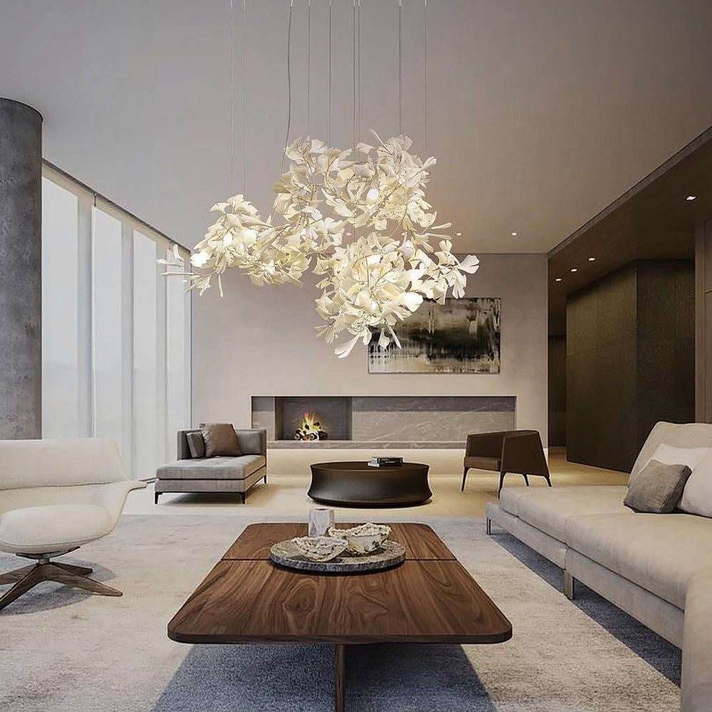 Gingko Leaf Duo Chandelier – Handcrafted Porcelain Statement
