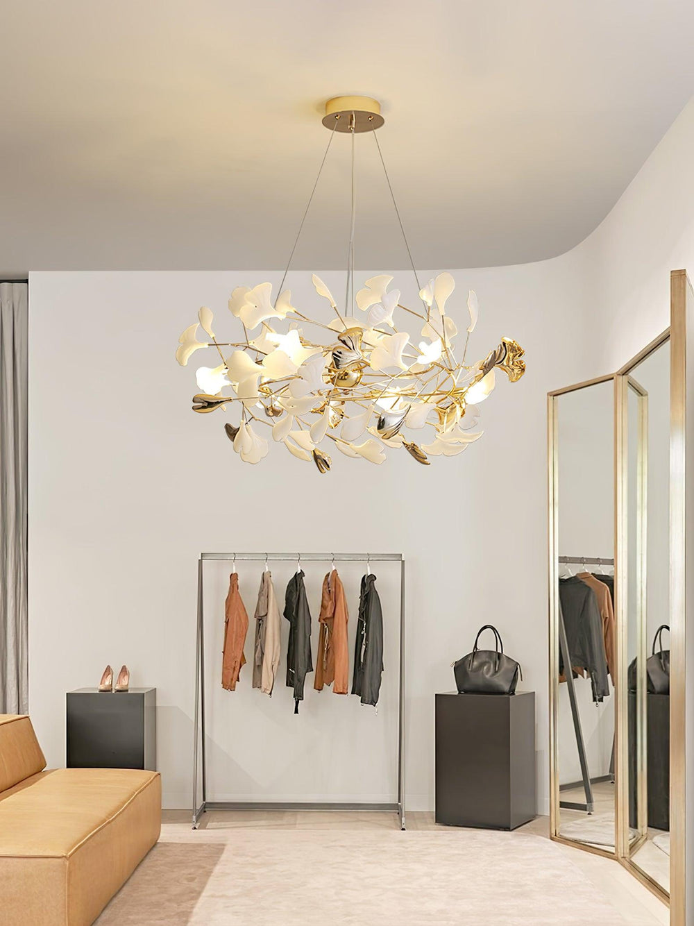 Gingko Bough Round Chandelier