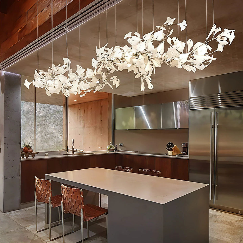 Gingko Leaf Duo Chandelier – Handcrafted Porcelain Statement