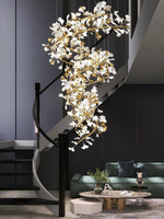 Gingko Spiral Leaf Chandelier