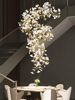 Gingko Spiral Leaf Chandelier